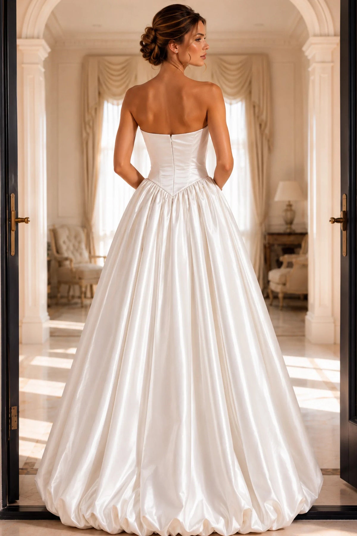 Jovani 48482 - Scoop Neck Gathered Ballgown