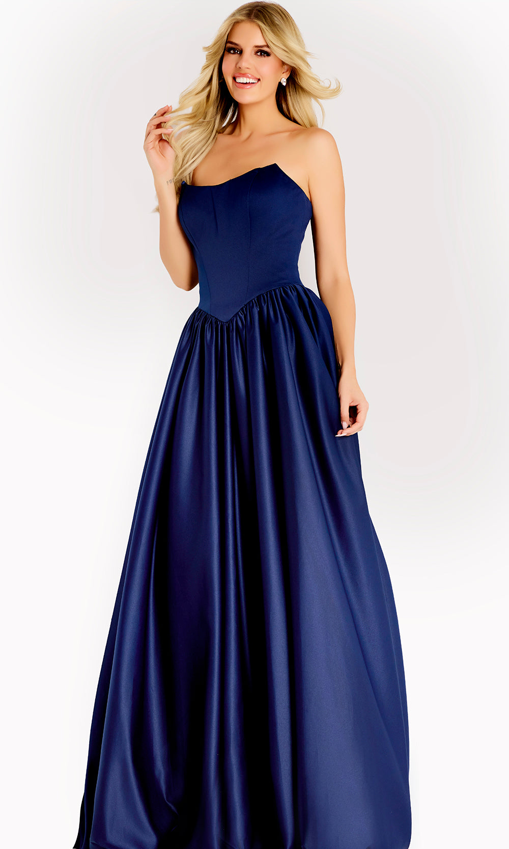 Jovani 48482 - Scoop Neck Gathered Ballgown