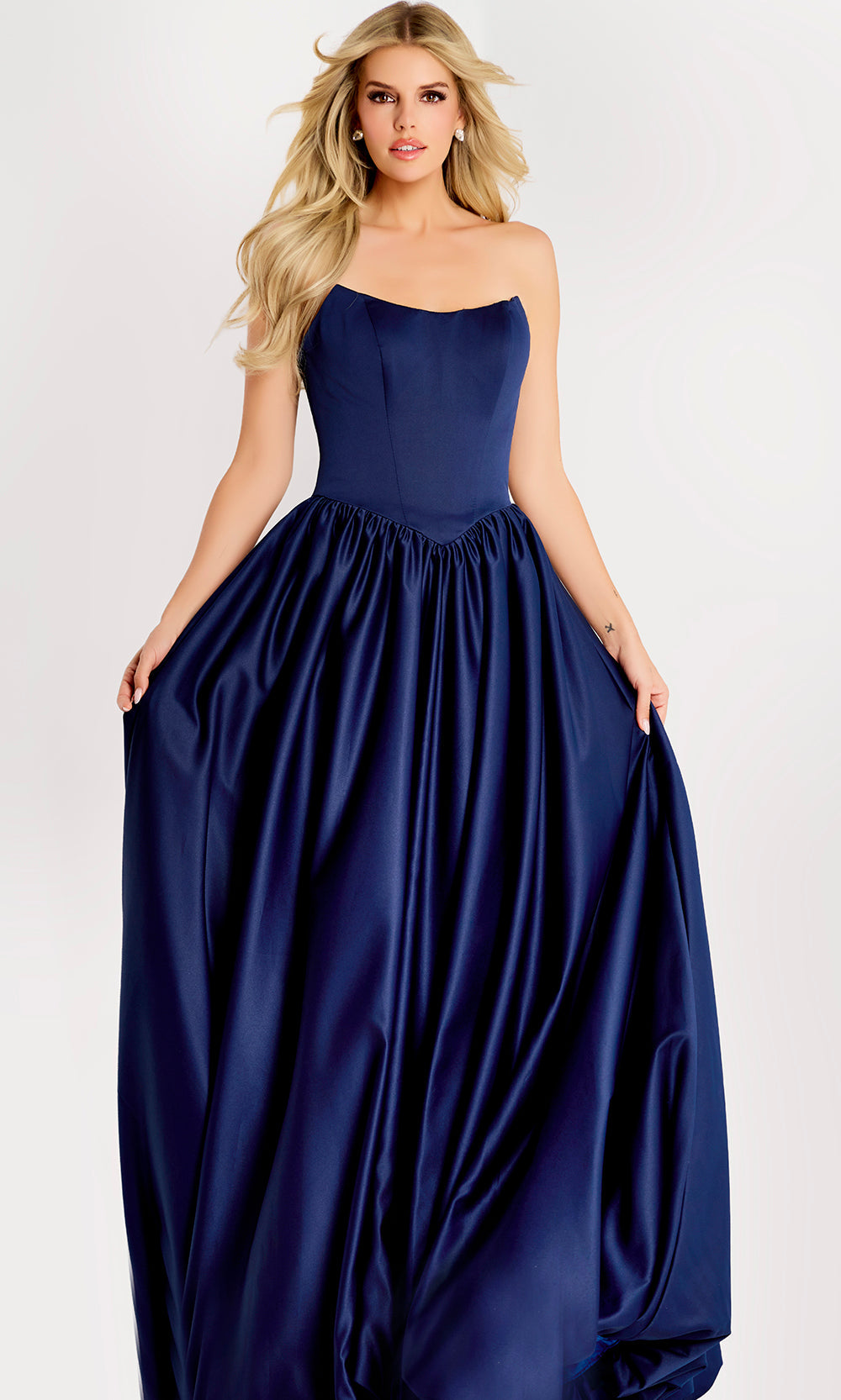 Jovani 48482 - Scoop Neck Gathered Ballgown