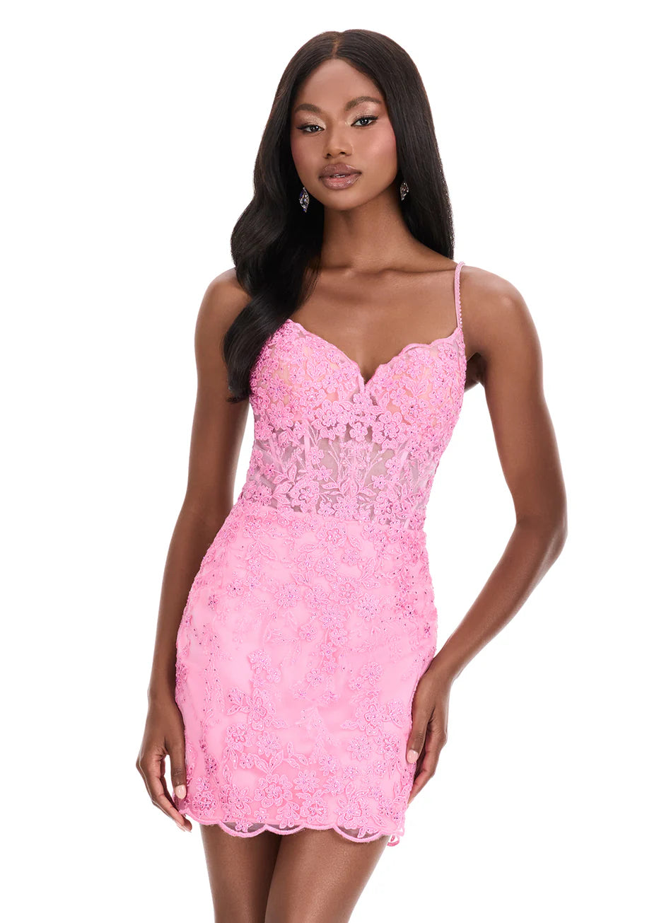 Ashley Lauren 4851 - Sweetheart Backless Embroidered Dress