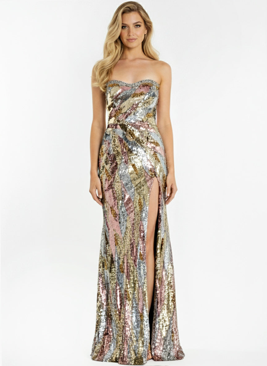 Jovani 48550 - Sweetheart Fitted Gown with Multicolor Sequin Prom Dresses in In Multi