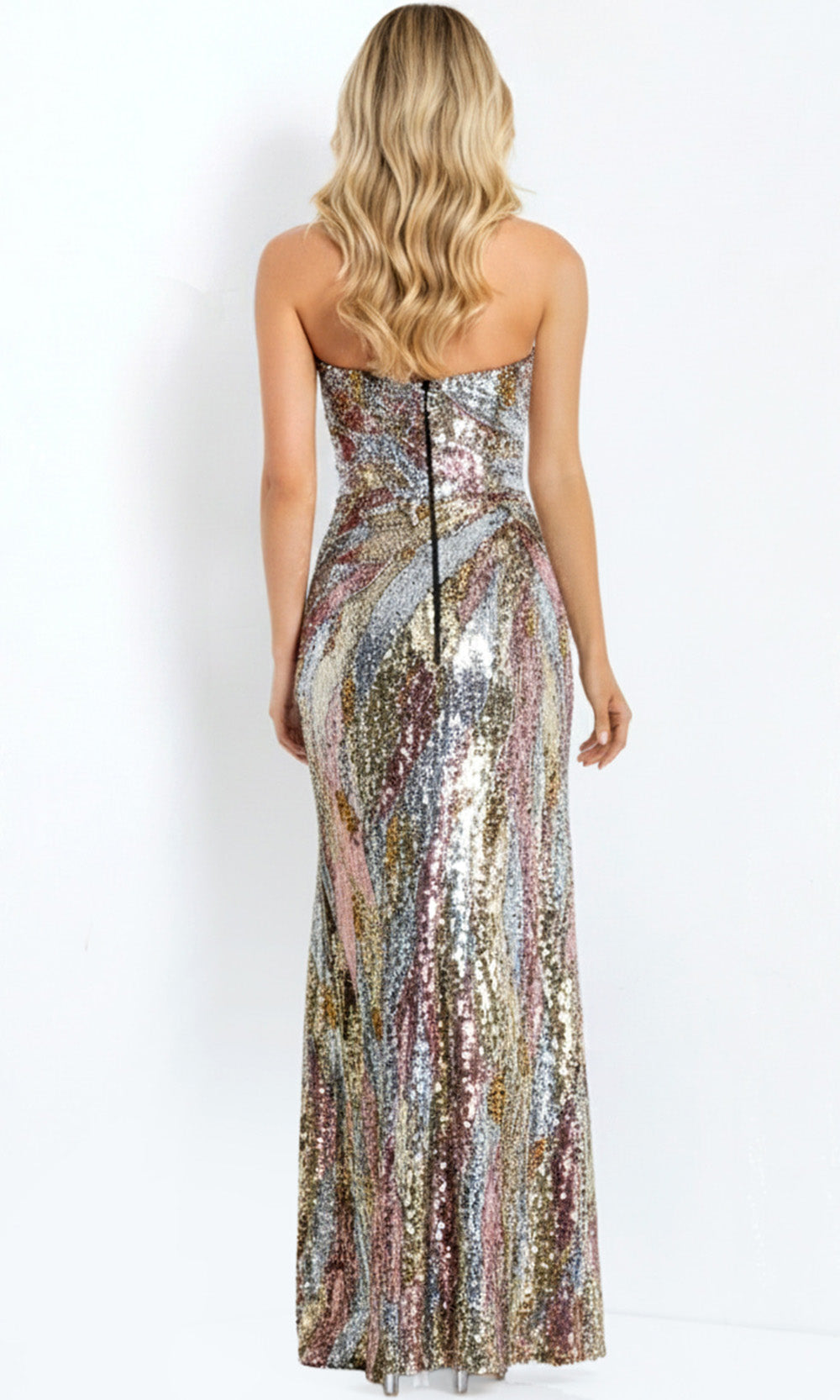 Jovani 48550 - Sweetheart Fitted Gown with Multicolor Sequin