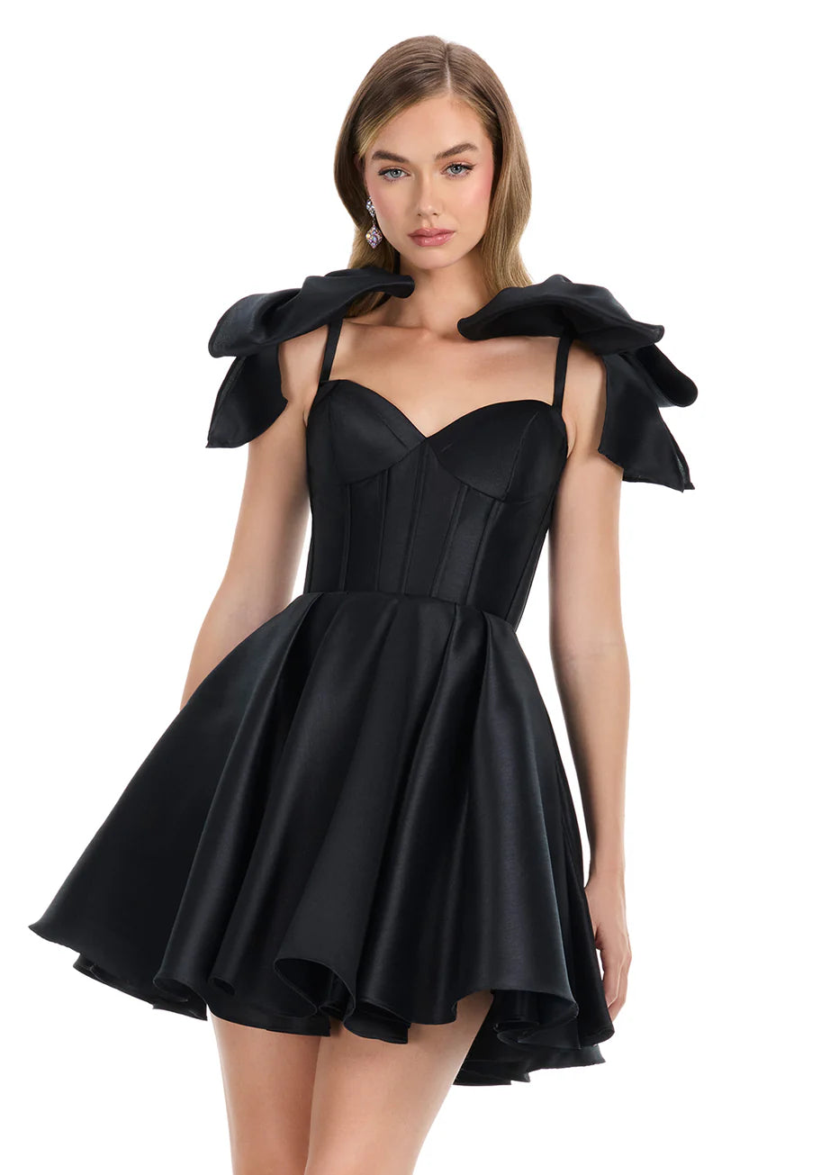 Ashley Lauren 4855 - Pleated A-line Sweetheart Mini Dress
