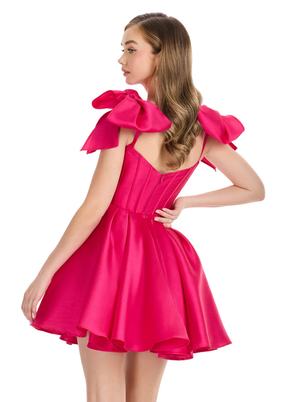Ashley Lauren 4855 - Pleated A-line Sweetheart Mini Dress
