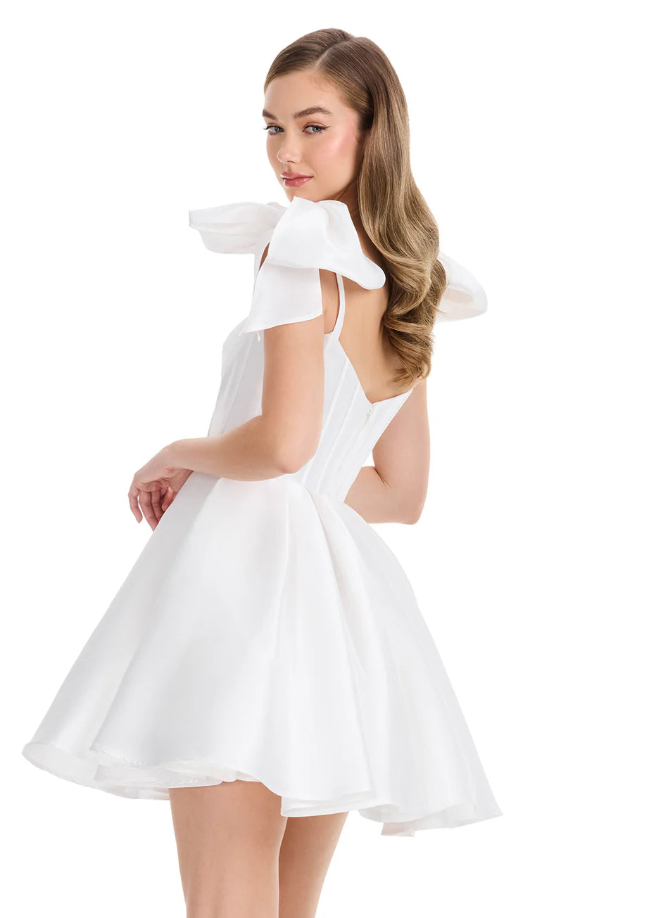 Ashley Lauren 4855 - Pleated A-line Sweetheart Mini Dress