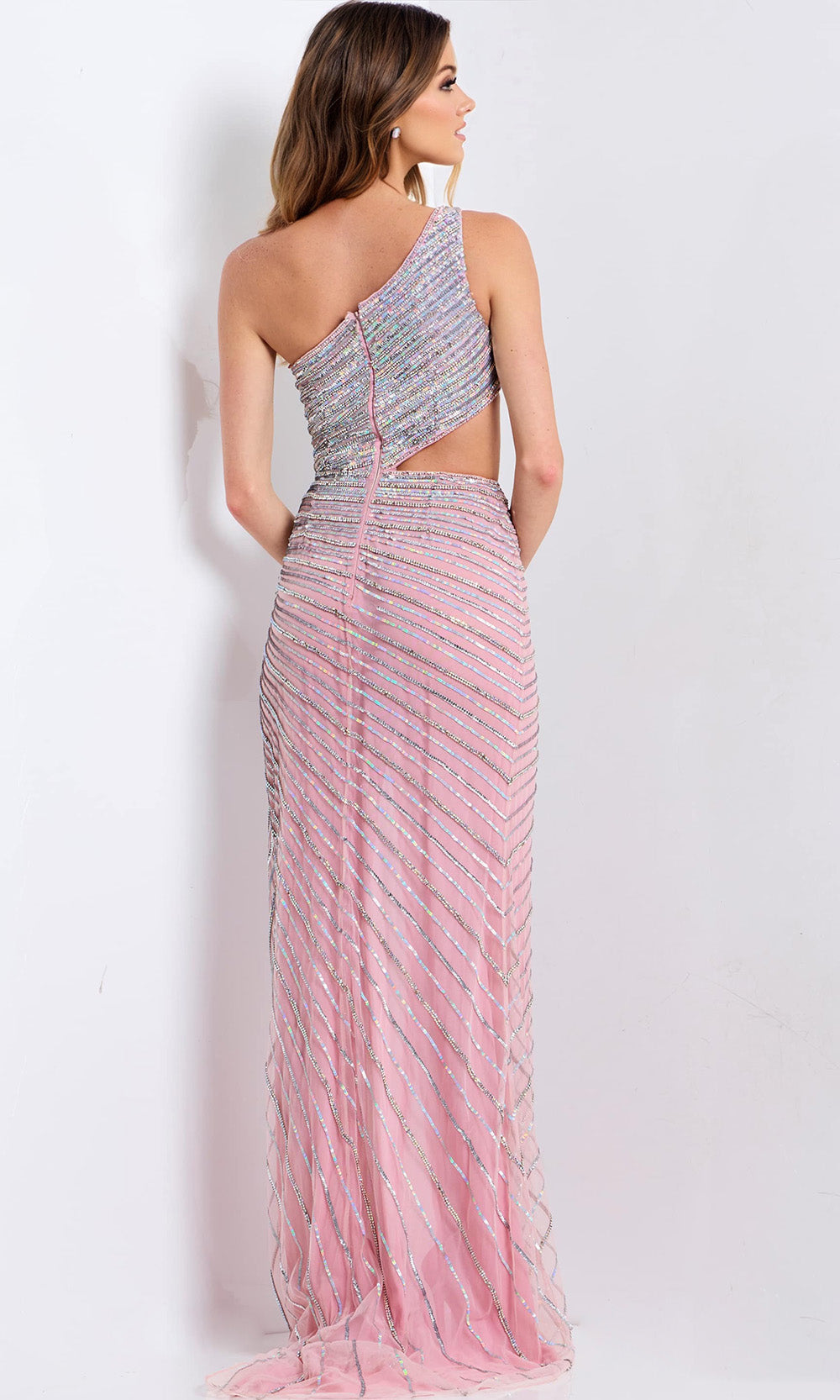 Jovani 48563 - Sparkling One Shoulder Fitted Dress