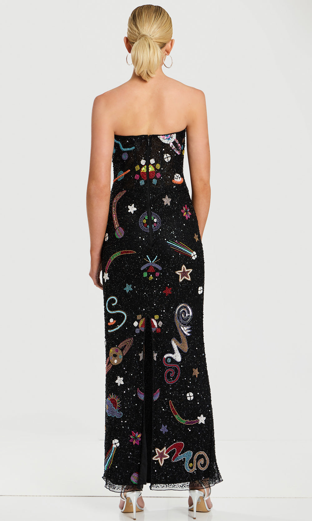 Jovani 48571 - Multicolor Beaded Strapless Long Gown Formal Gowns  in Black Multi