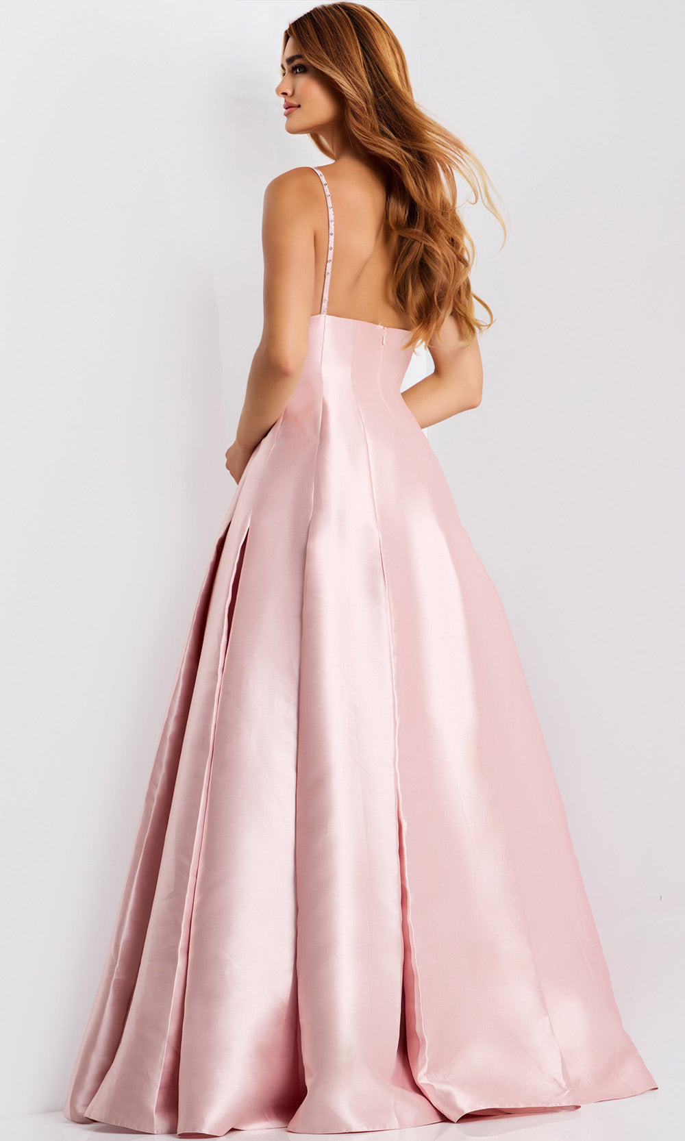Jovani 48732 - Pleated Skirt Embellished Sleeveless Gown