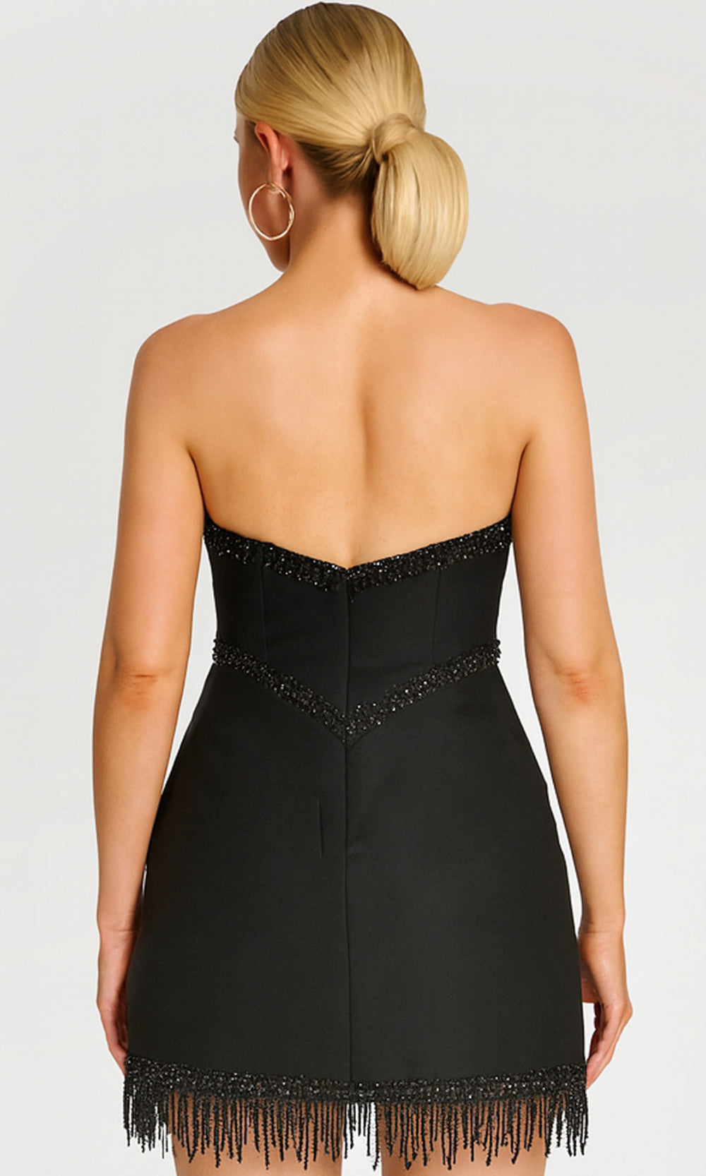 Jovani 48787 - Fringed Hem Fitted Sheath Dress Prom Dresses  in Black  