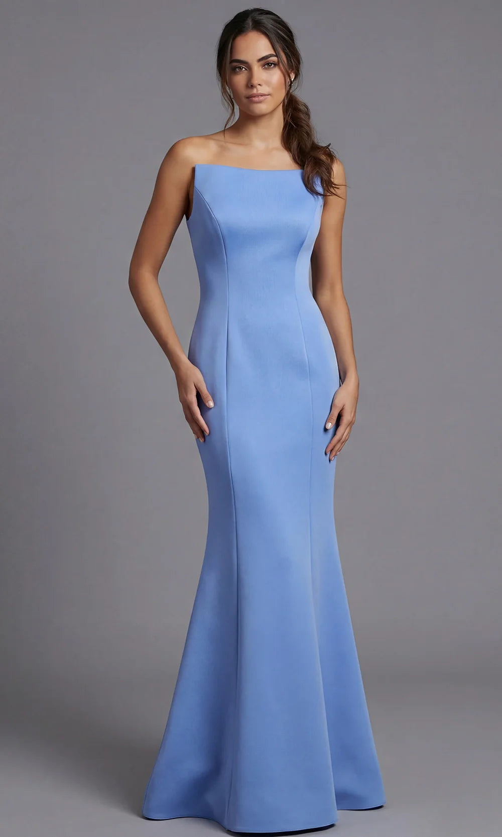 Jovani 49062 - Strapless Crepe Mermaid Long Gown Formal Gowns  in Periwinkle 