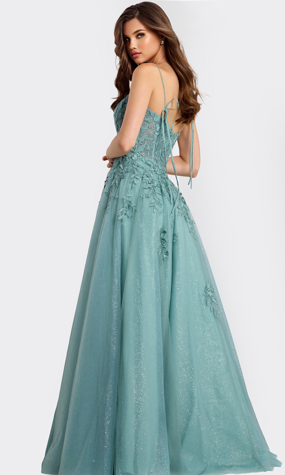 Jovani 49092 - Lace Applique Sweetheart Tulle Gown