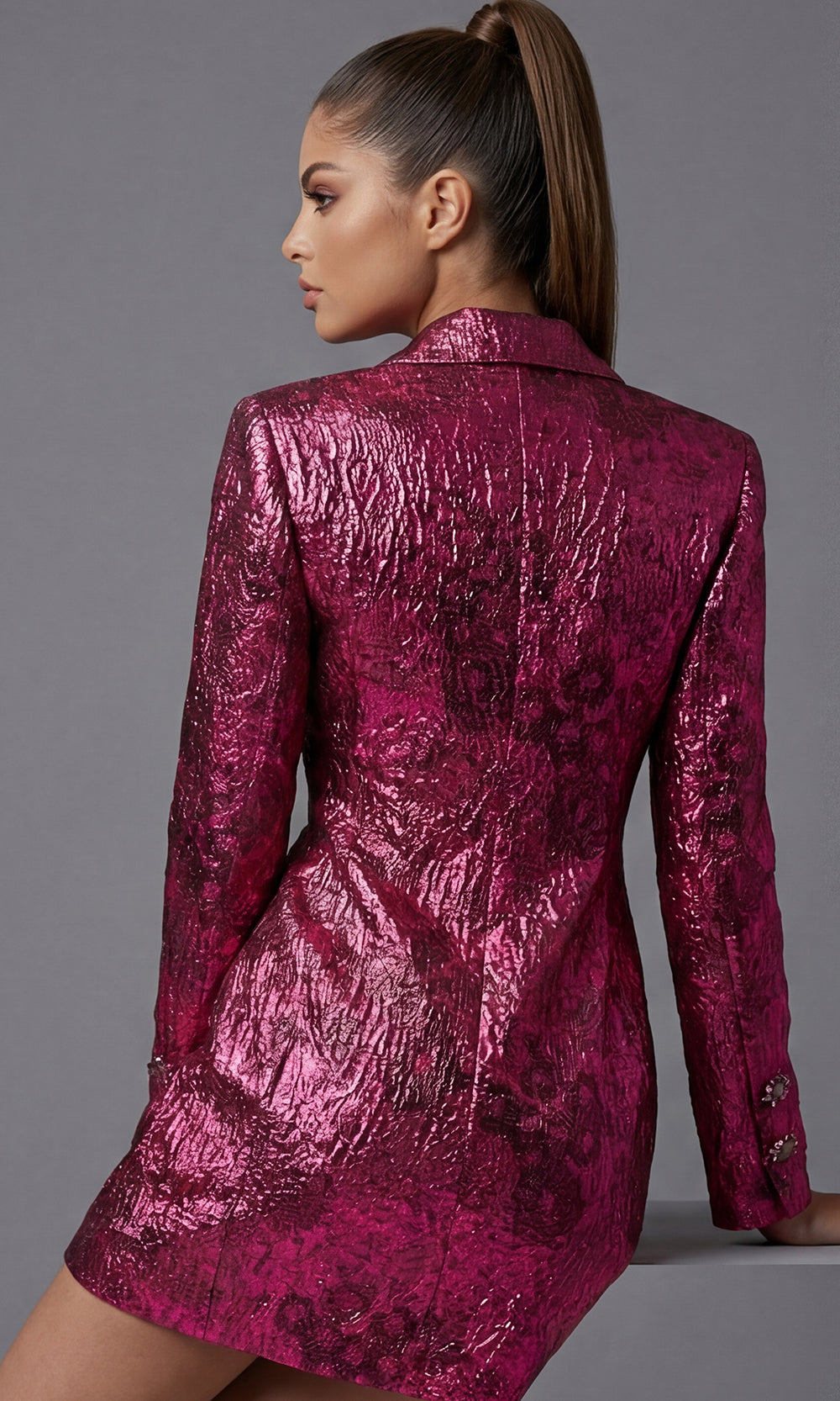 Jovani 49166 - Tailored Long Sleeve Mini Blazer Dress Party Dresses  in Multi  