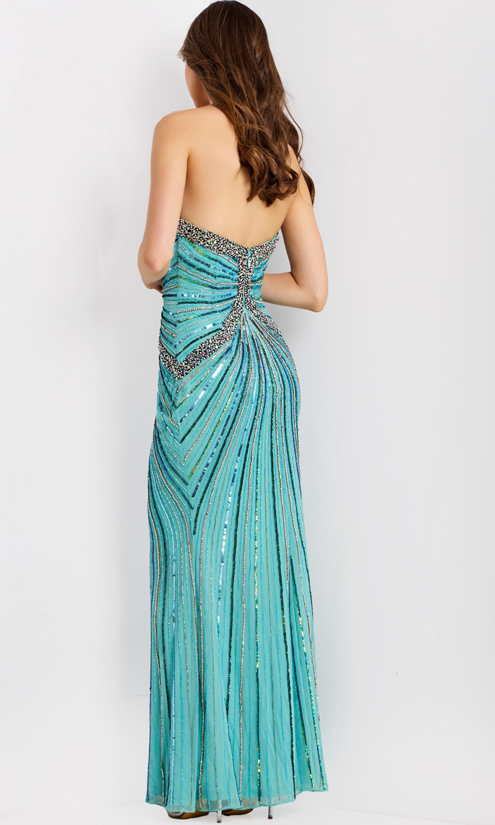 Jovani 49224 - Beaded Strapless Fitted Gown