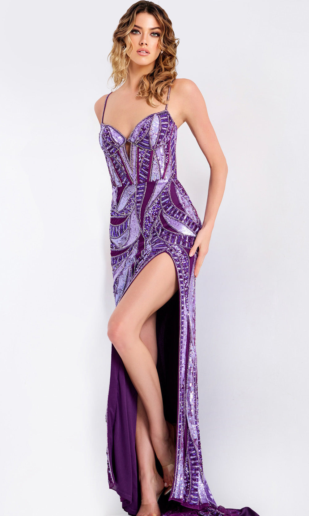 Jovani 49228 - Embellished Sweetheart Gown with Front Keyhole