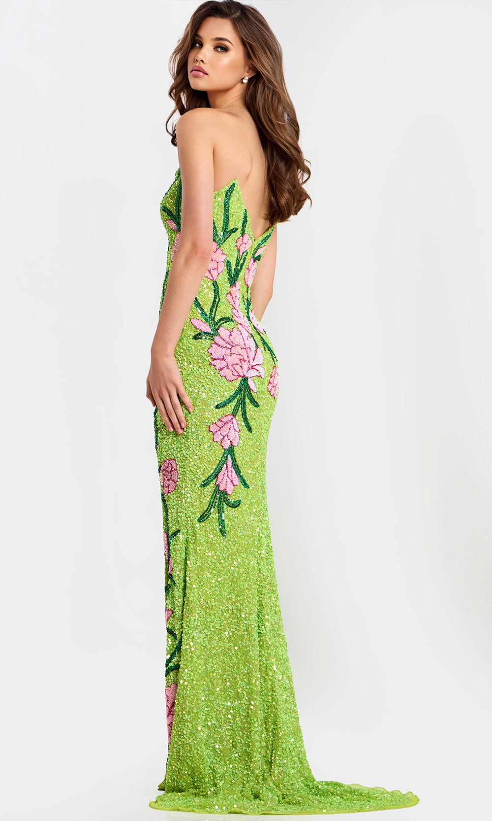 Jovani 49231 - Fully Embellished Strapless Slit Dress Prom Dresses