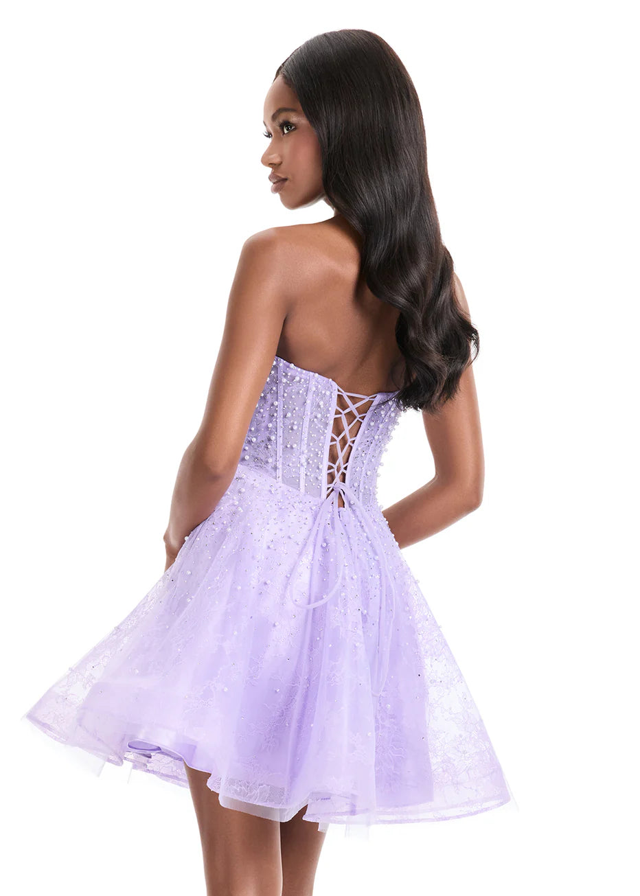 Ashley Lauren 4924 - Short A-line Sweetheart Dress with Beads