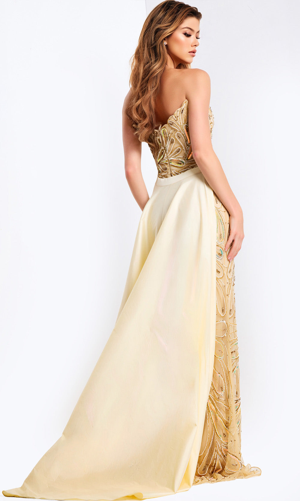Jovani 49255 - Beaded Bodice Strapless Overskirt Dress Prom Dresses