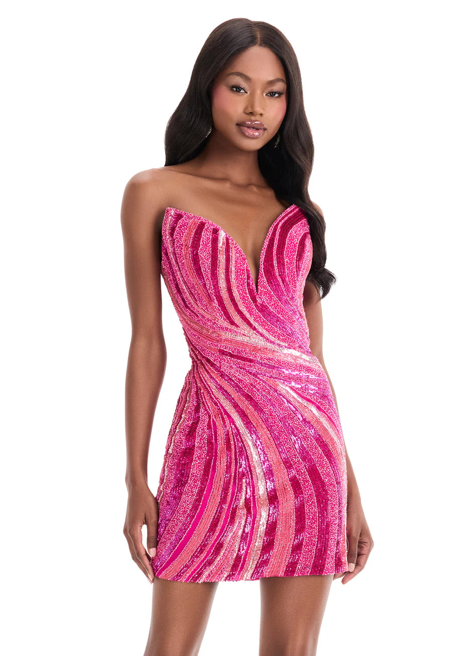 Ashley Lauren 4932 - Fully Beaded Strapless Bodycon Dress