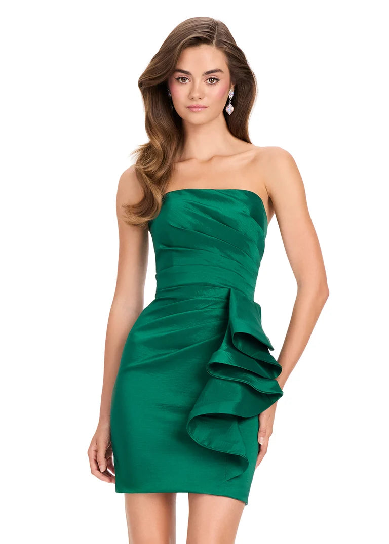 Ashley Lauren 4933 - Strapless Mini Dress with Ruched Detail