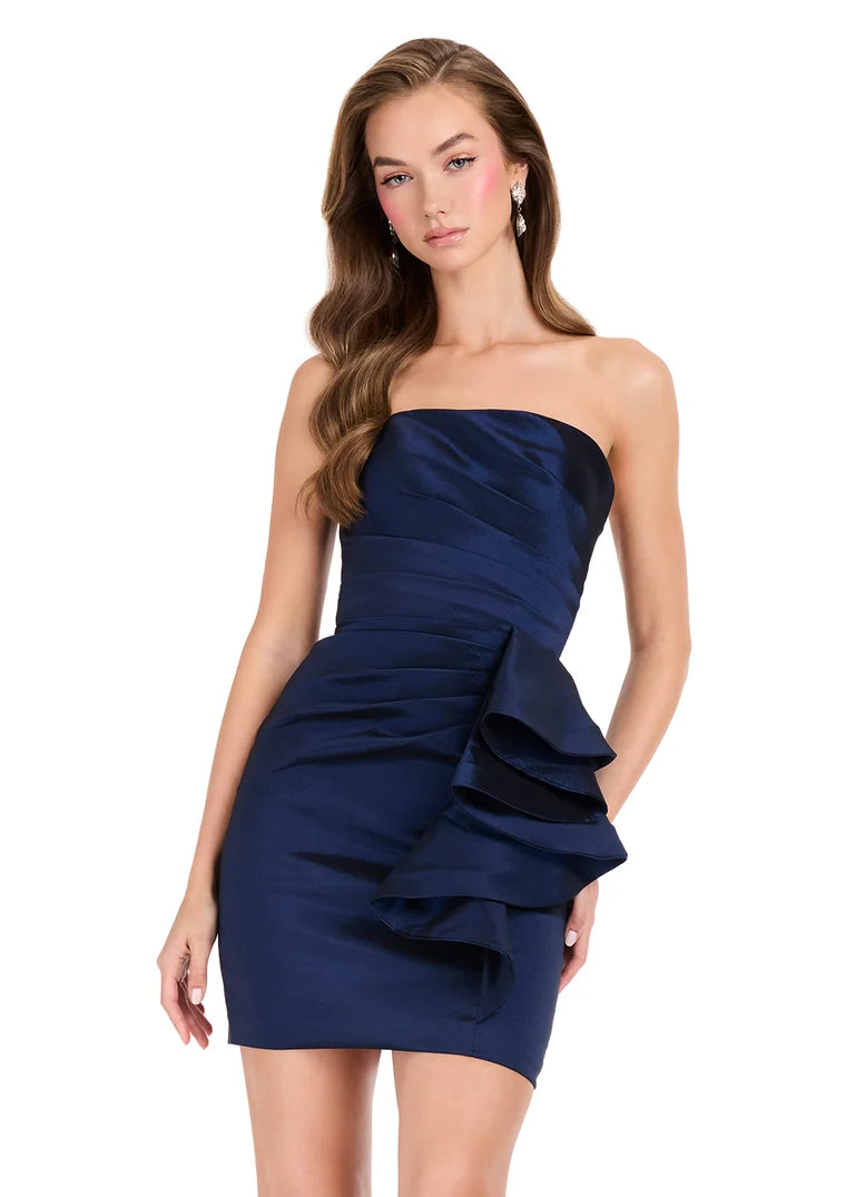Ashley Lauren 4933 - Strapless Mini Dress with Ruched Detail