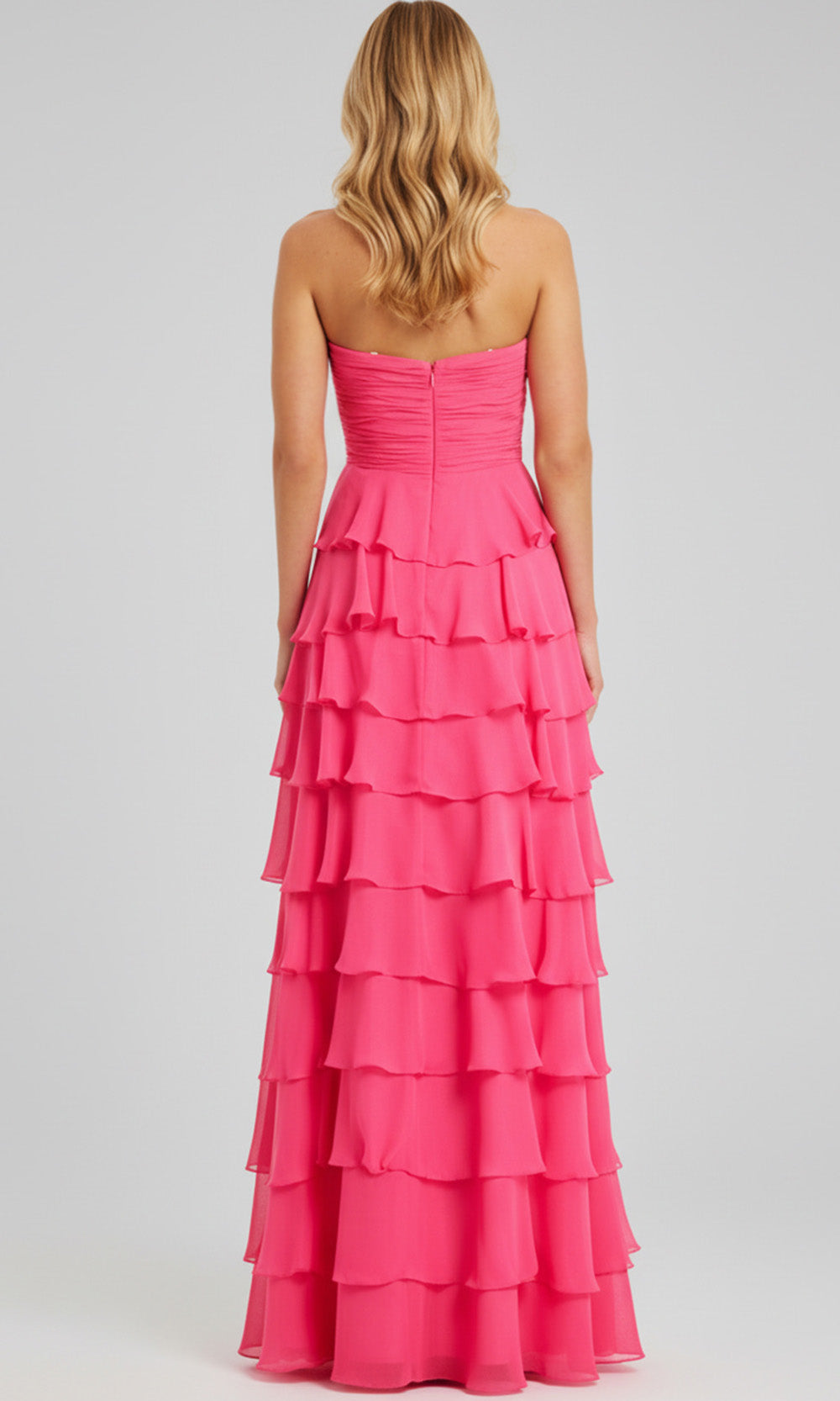Jovani 47898 - Cutout Tiered Skirt Strapless Dress