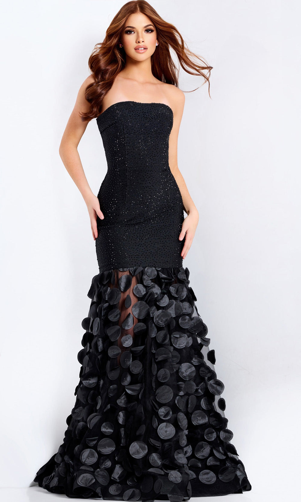 Jovani 49344 - Circular Applique Mermaid Prom Gown