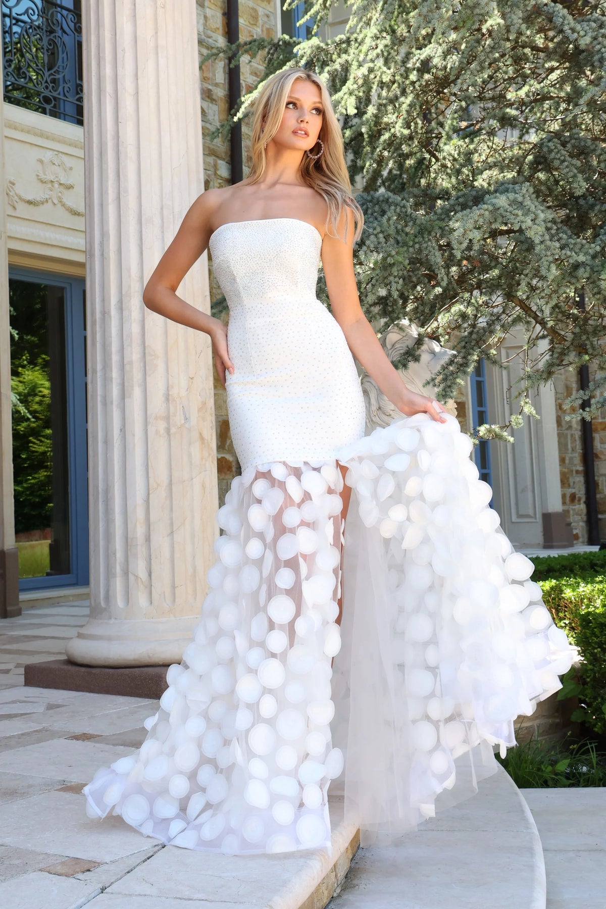 Jovani 49344 - Circular Applique Mermaid Prom Gown