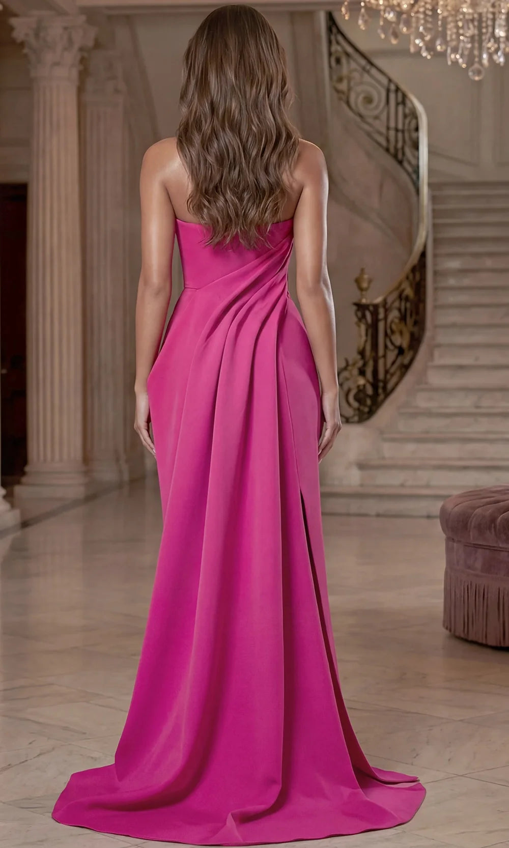 Jovani 49361 - Straight Across Draped Bodice Long Gown Special Occasion Dress In Pink