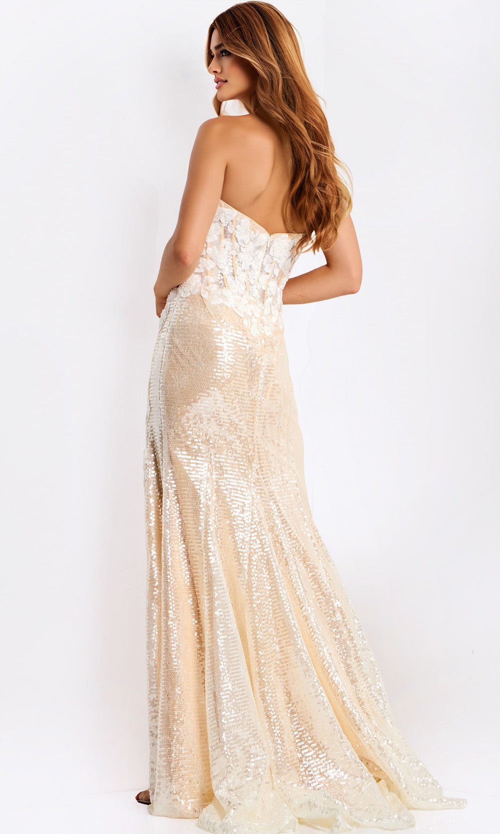 Jovani 49362 - Floral Embellished Long Sweetheart Gown Prom Dresses