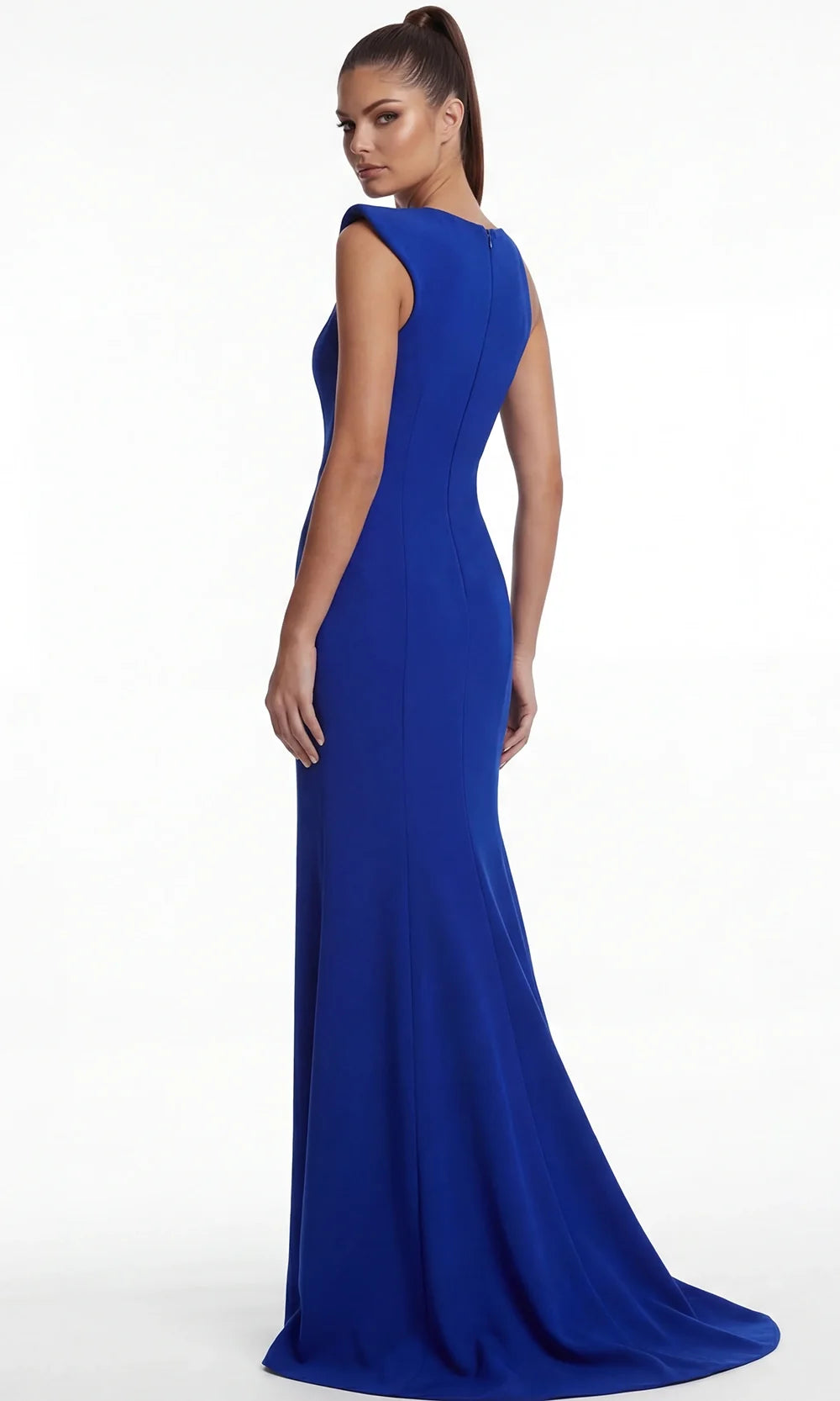 Jovani 49416 - Asymmetric Cutout Mermaid Scuba Gown Special Occasion Dress In Royal