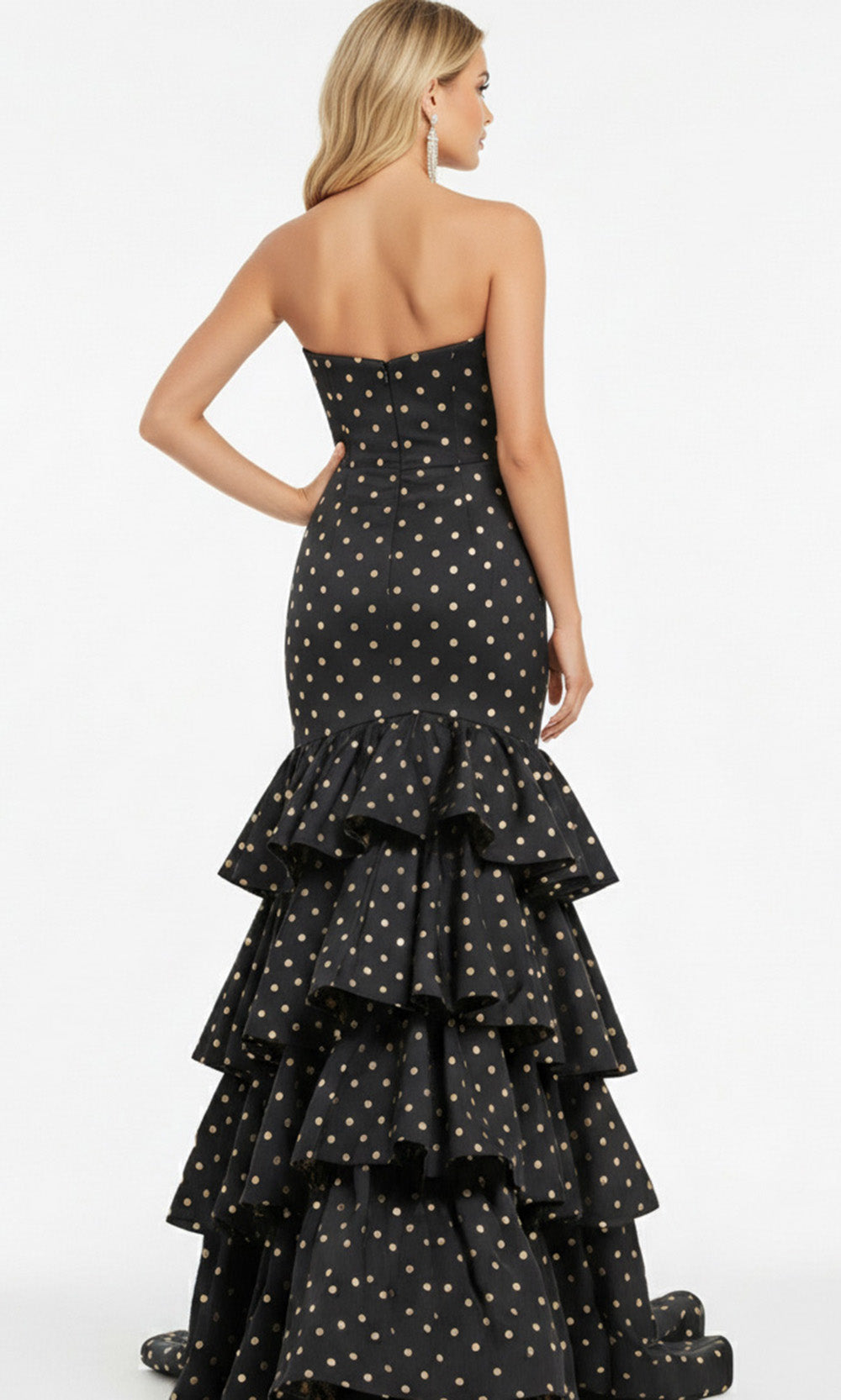 Jovani 49419SC - Polka Dot Strapless Dress