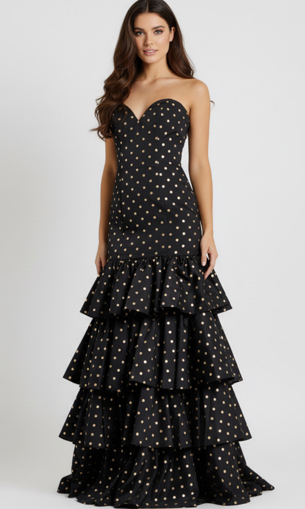 Jovani 49419SC - Polka Dot Strapless Dress