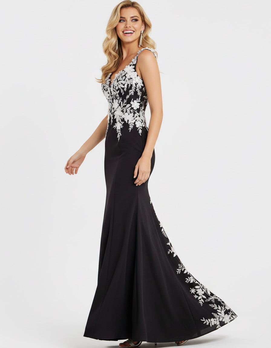 Jovani 49465 - Sweetheart Embroidered Prom Gown Prom Dresses in Black and White