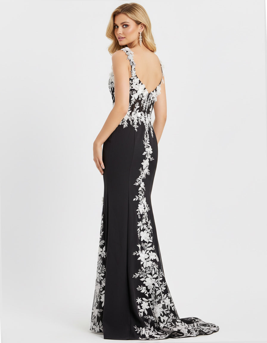 Jovani 49465 - Sweetheart Embroidered Prom Gown Prom Dresses in Black and White