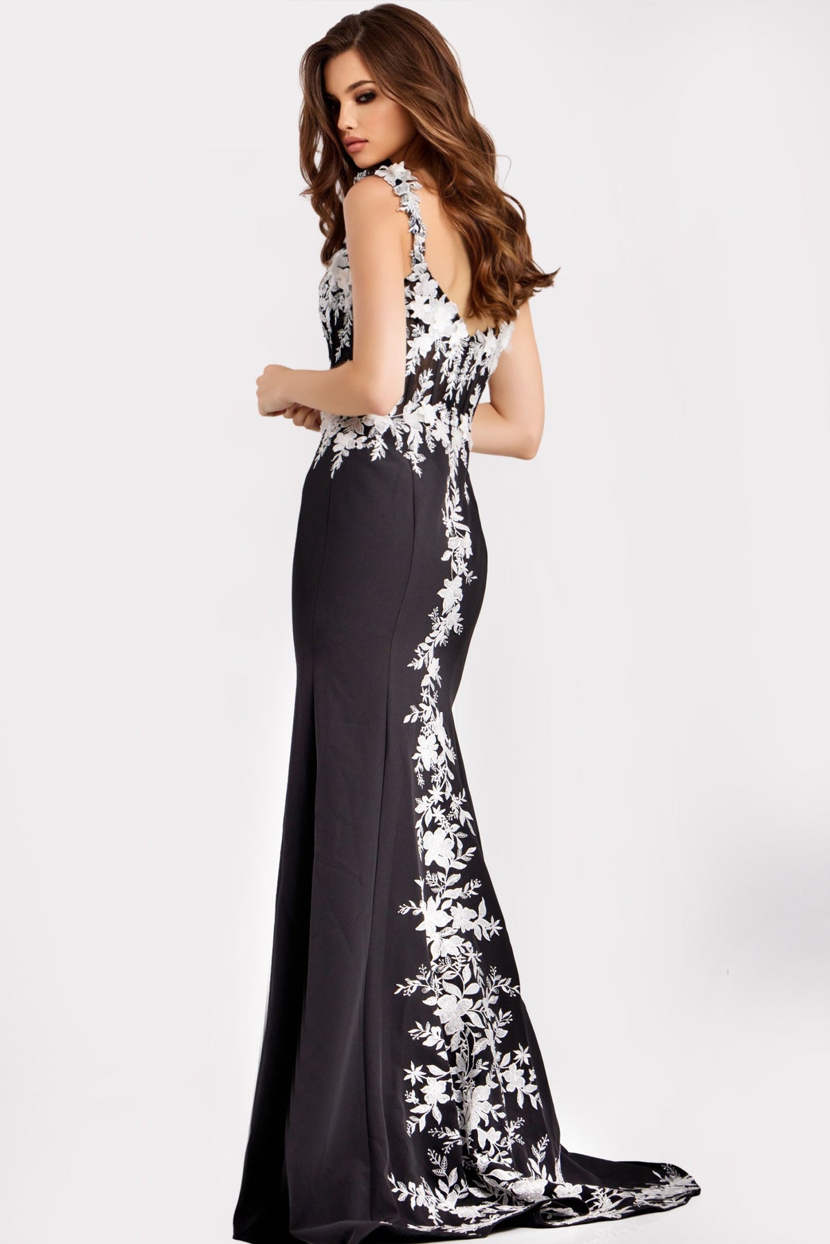 Jovani 49465 - Sweetheart Embroidered Prom Gown Prom Dresses in Black and White