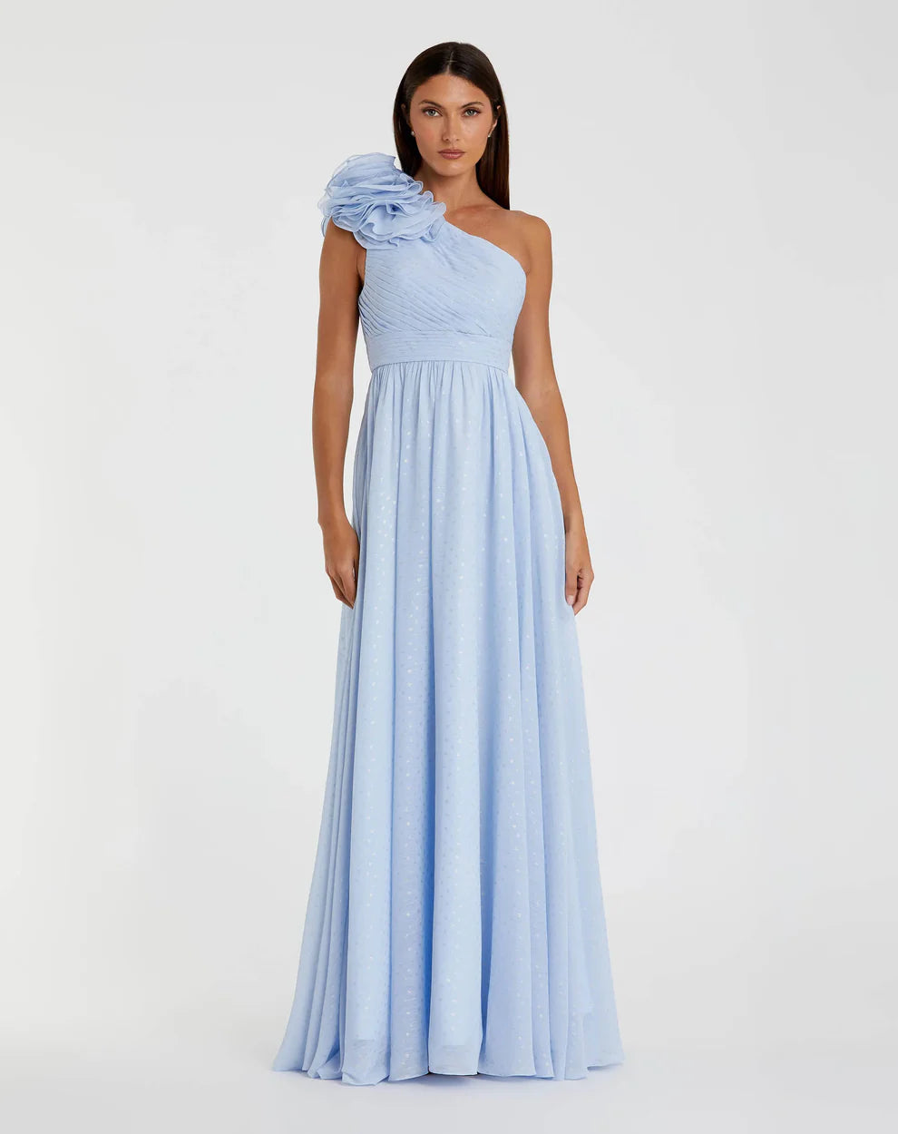 Mac Duggal 49536 - Floral Accent Asymmetric Evening Gown