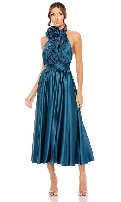 Ieena Duggal 49674 - High Halter Pleated Dress Special Occasion Dresses 0 /Ocean