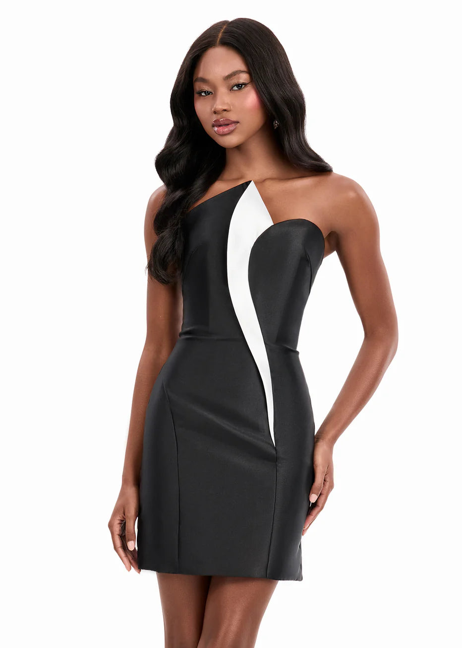 Ashley Lauren 4973 - Sheath Skirt Strapless Mini Dress