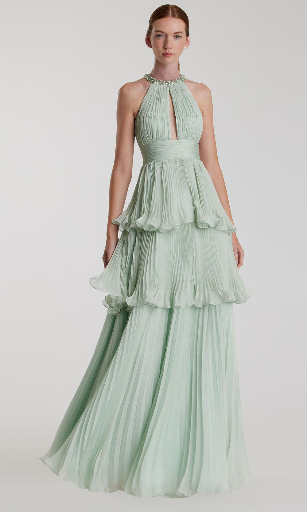 Mac Duggal 49835 - Pleated Chiffon A-Line Gown Evening Dresses