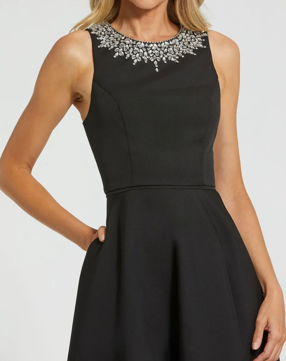 Ieena Duggal 49844 - Sleeveless A-Line High Low Formal Gown