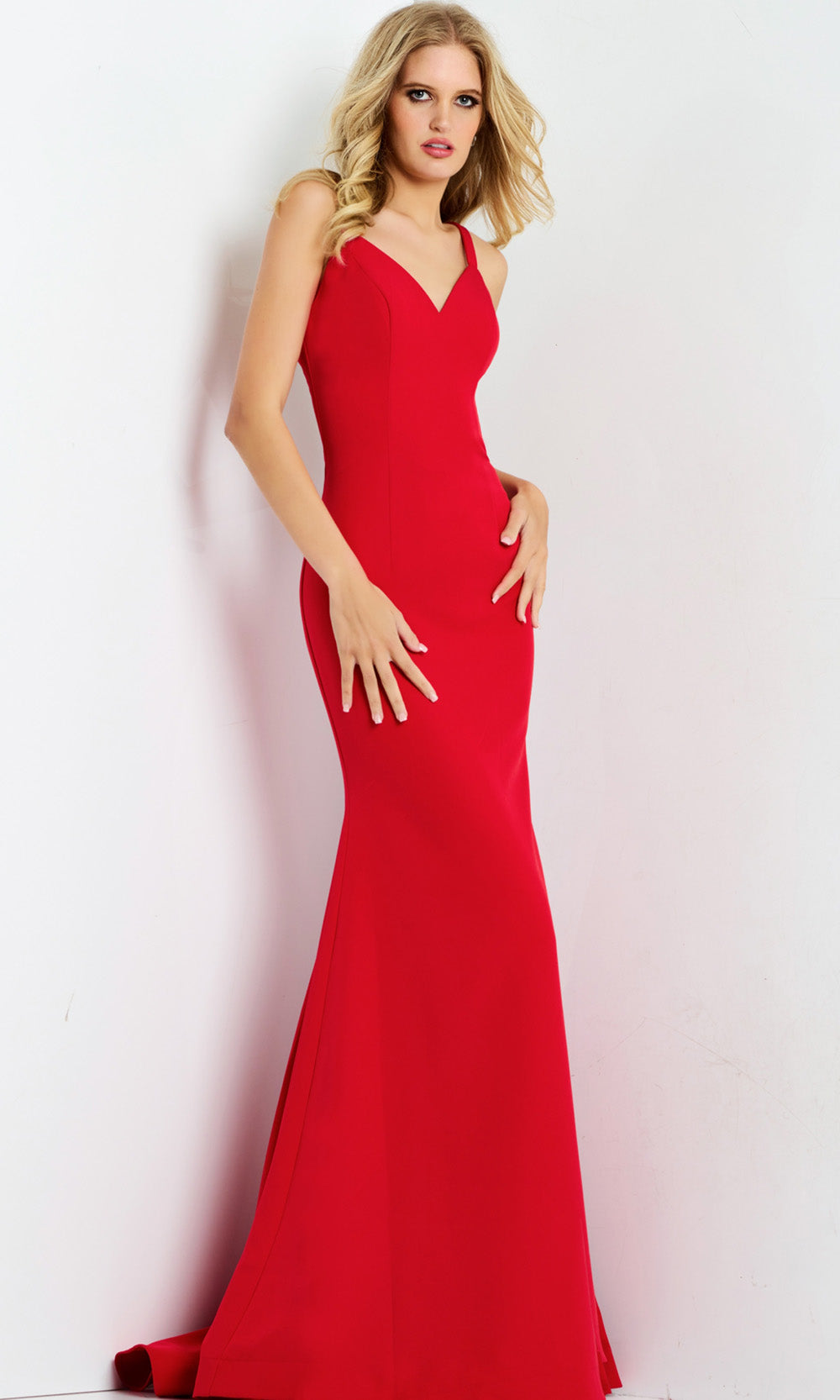 Jovani 49861 - Strappy Open Back Fitted Gown