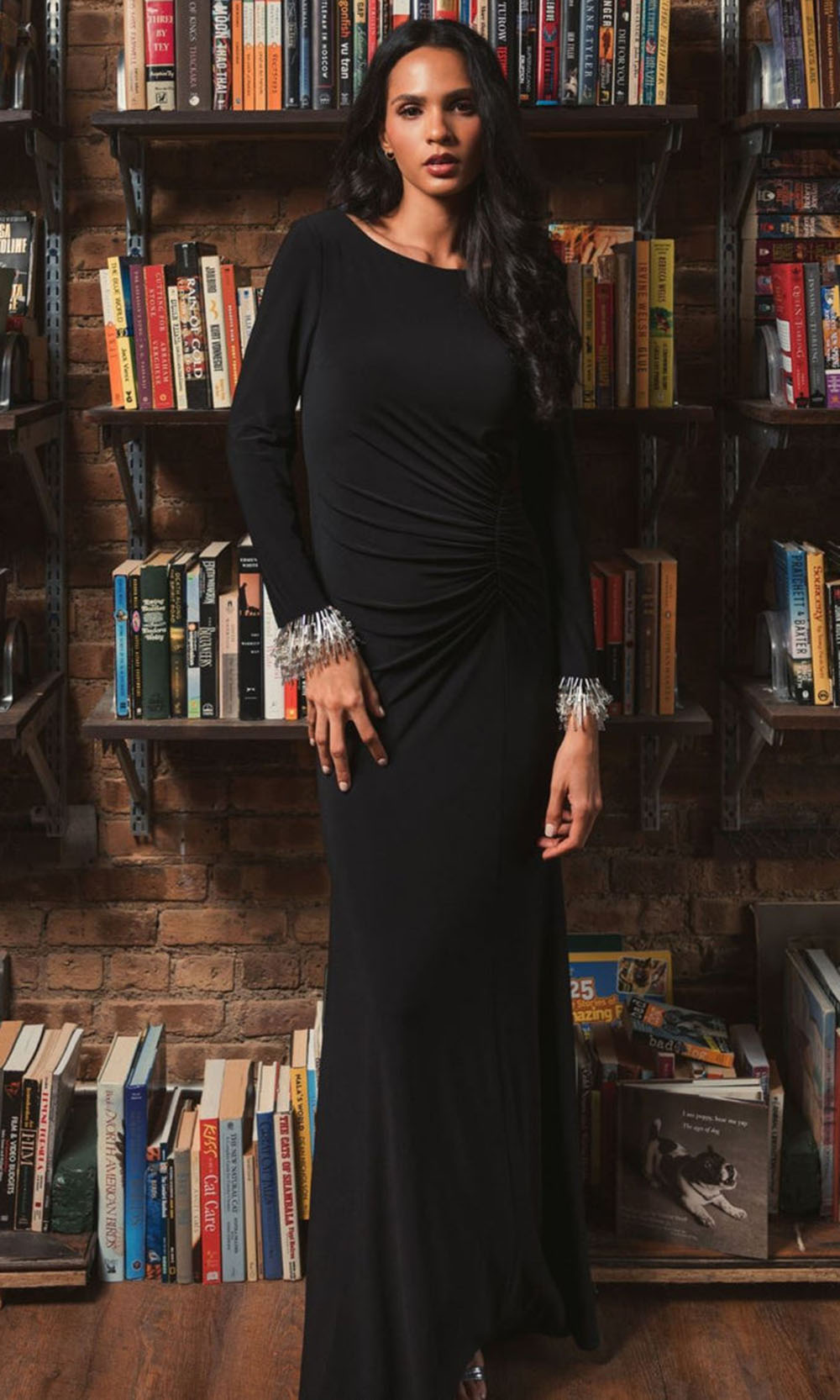 Ieena Duggal 49896 - Long Sleeve Ruched Waist Gown Mother of the Bride Dresses
