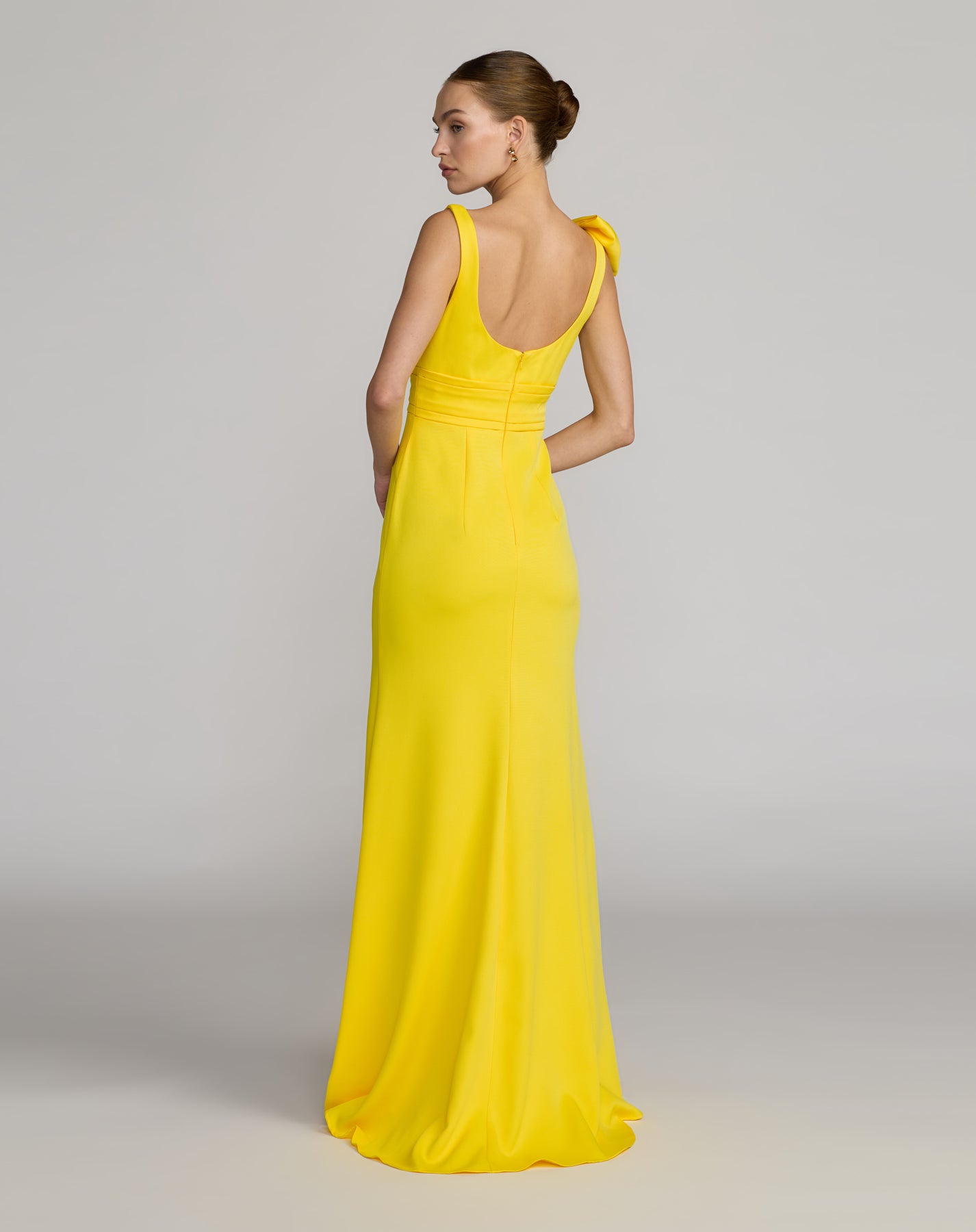 Mac Duggal 49964 - Pleated Waist Scoop Fitted Gown