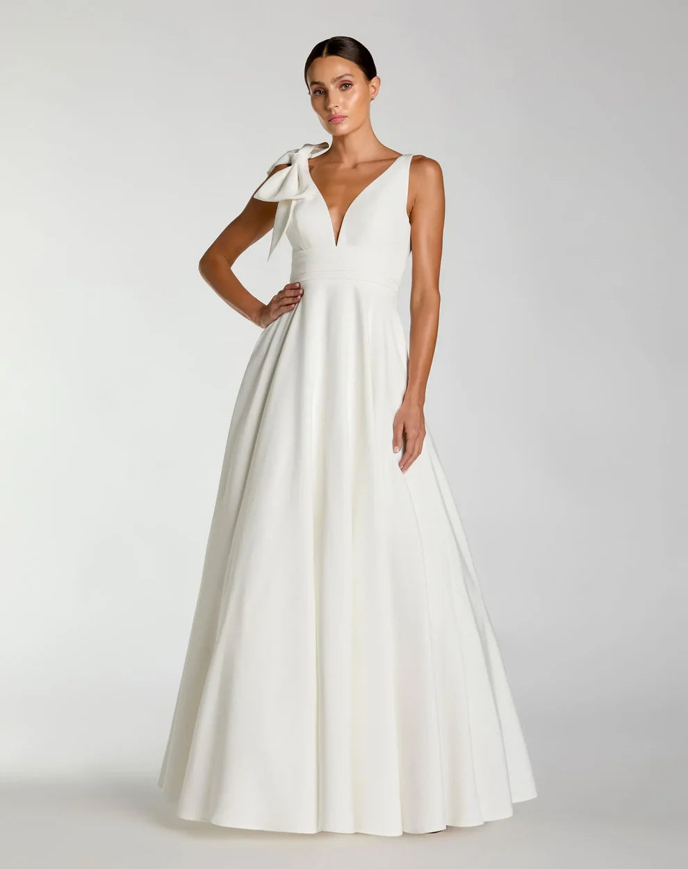 Mac Duggal 49972 - Elegant Satin Gown with Pockets
