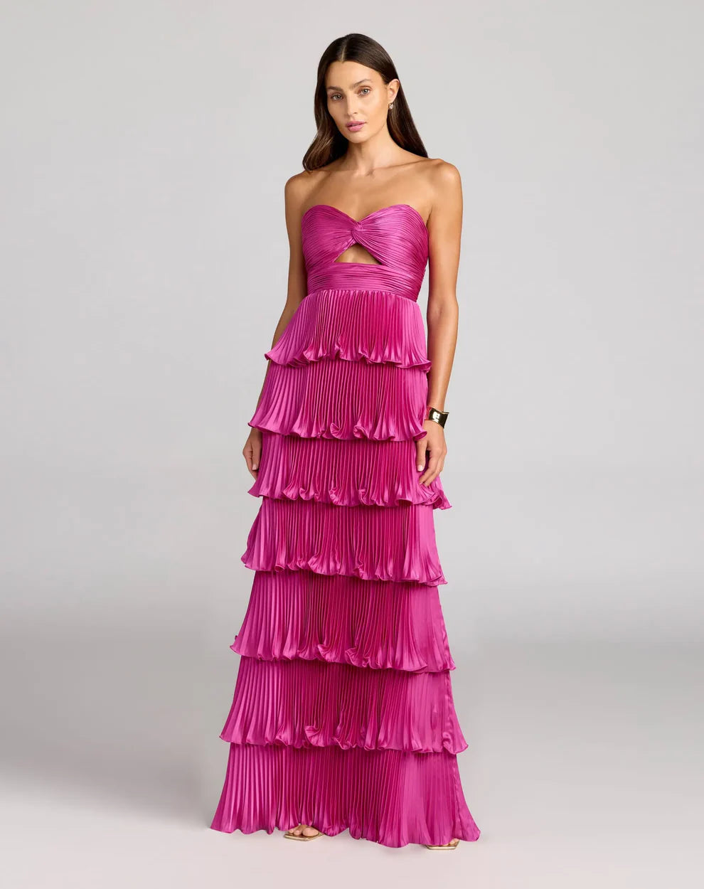 Ieena Duggal 49981 - Sweetheart Tiered Pleated Long Dress