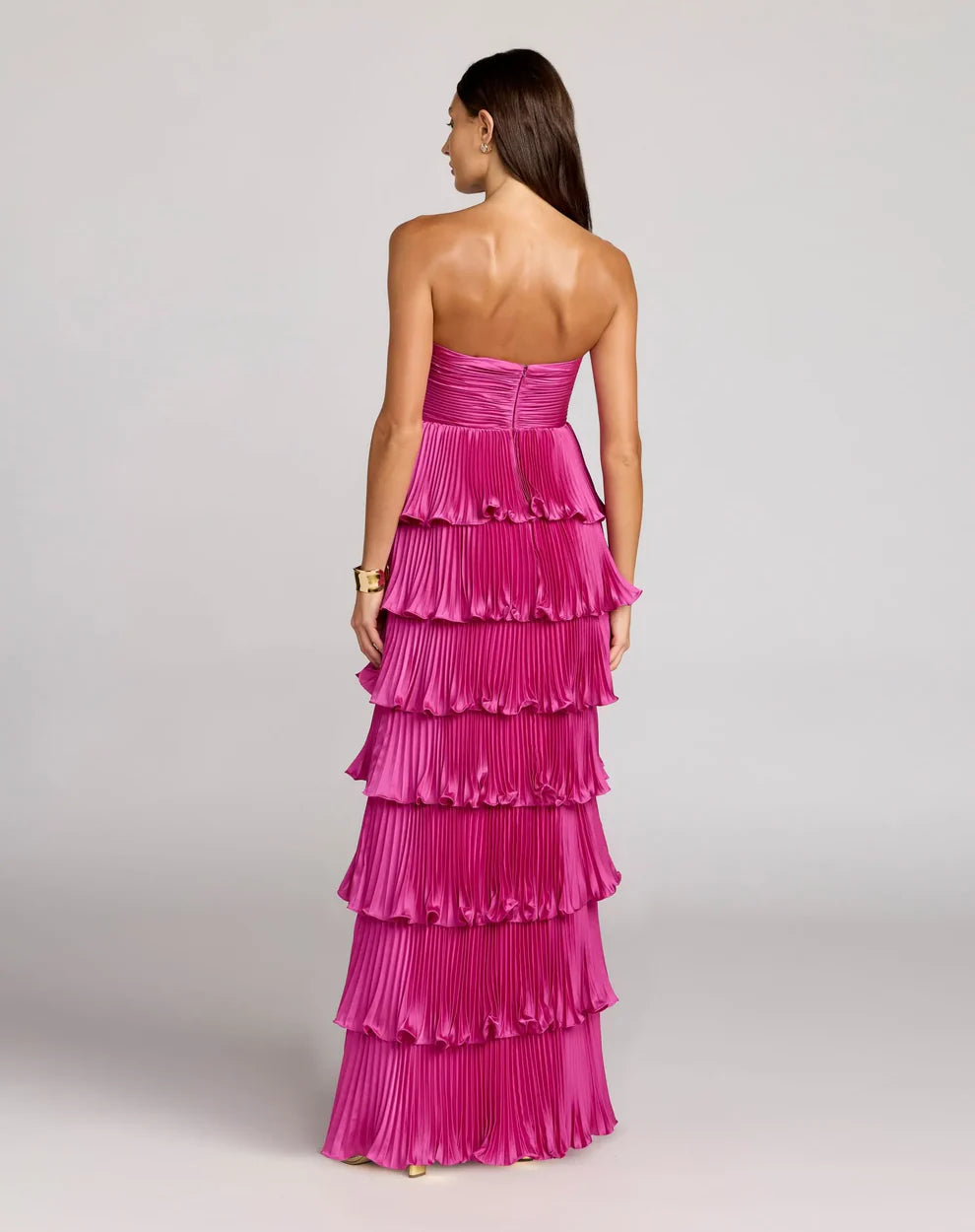 Ieena Duggal 49981 - Sweetheart Tiered Pleated Long Dress