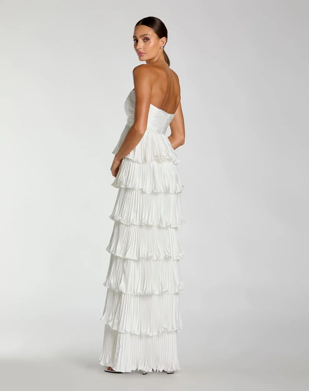 Ieena Duggal 49981 - Sweetheart Tiered Pleated Long Dress