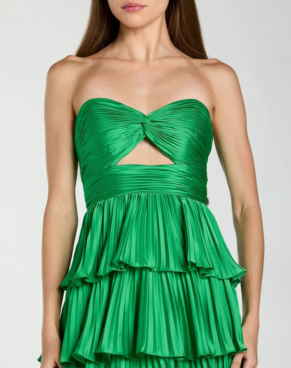 Ieena Duggal 49981 - Sweetheart Tiered Pleated Long Dress