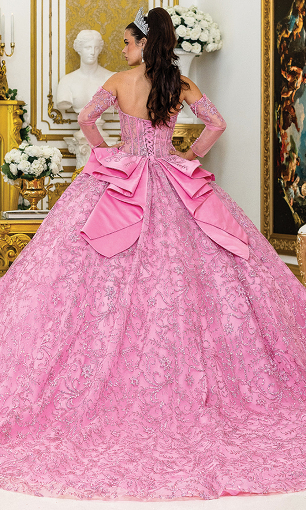 Dancing Queen 5004 - Embroidered Lace Princess Ballgown Quinceanera Dresses