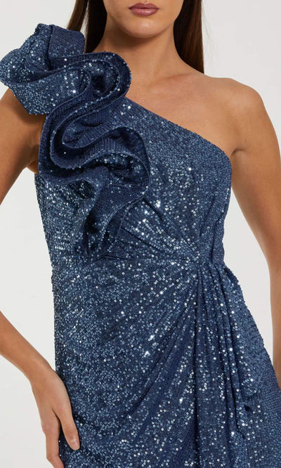 Ieena Duggal 50093 - Ruffle Accent Asymmetric Evening Gown Formal Gowns